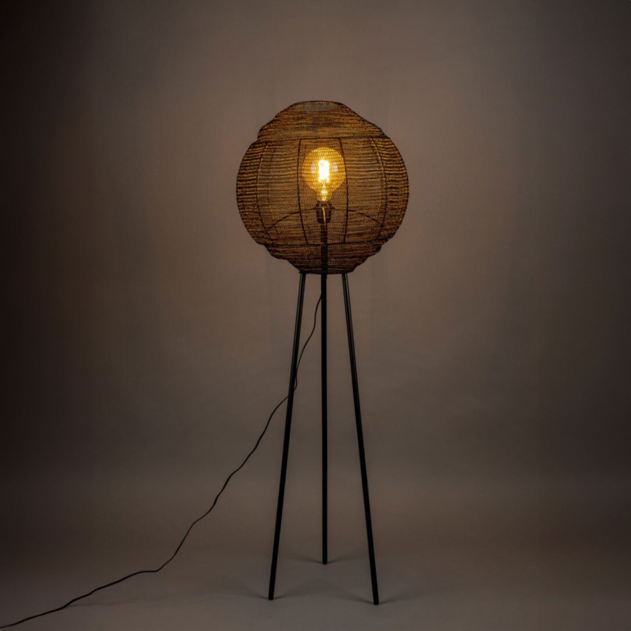 Dutchbone Vloerlamp 'Meezan' 142cm, kleur Zwart afbeelding 1
