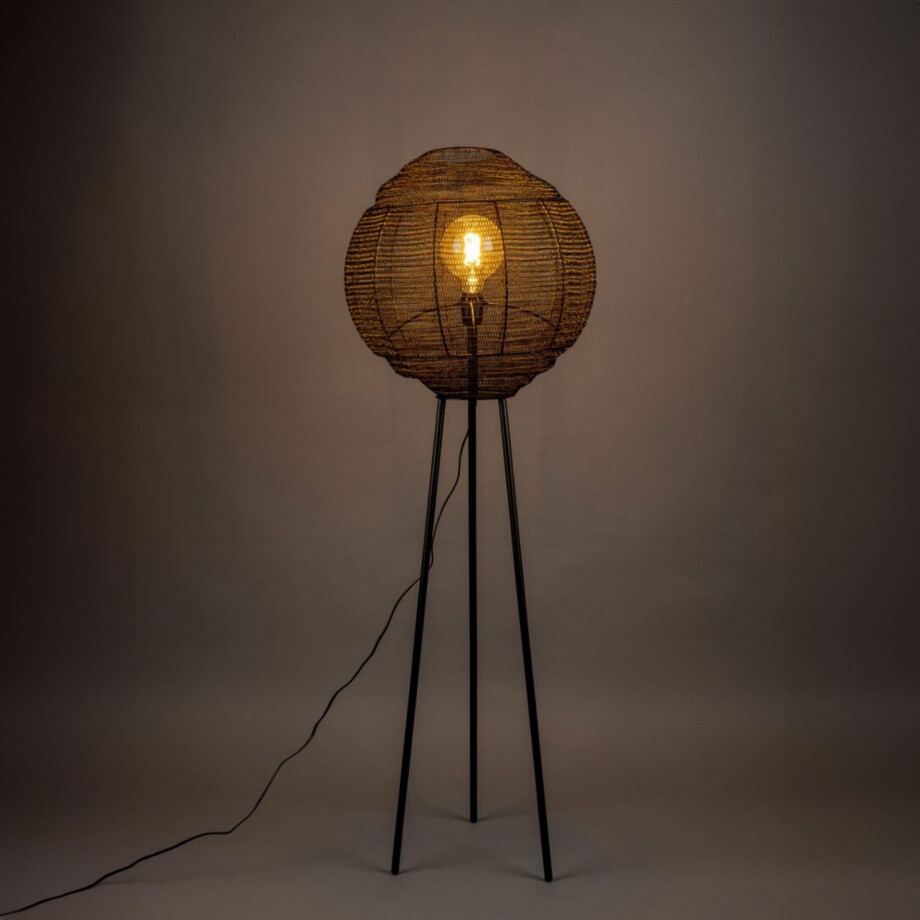 Dutchbone Vloerlamp 'Meezan' 142cm, kleur Zwart afbeelding 1