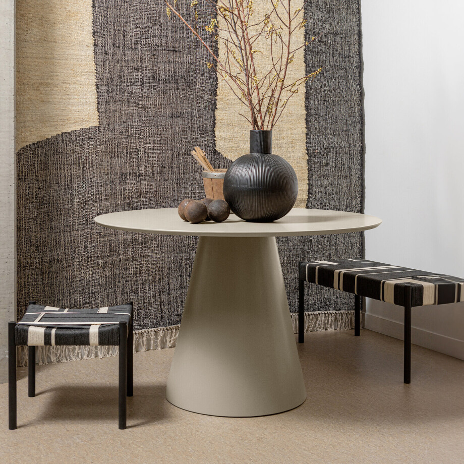 WOOOD Ronde Eettafel 'Jorre' 120cm, kleur Antique Beige WOOOD Ronde Eettafel 'Jorre' 120cm, kleur Antique Beige afbeelding 1