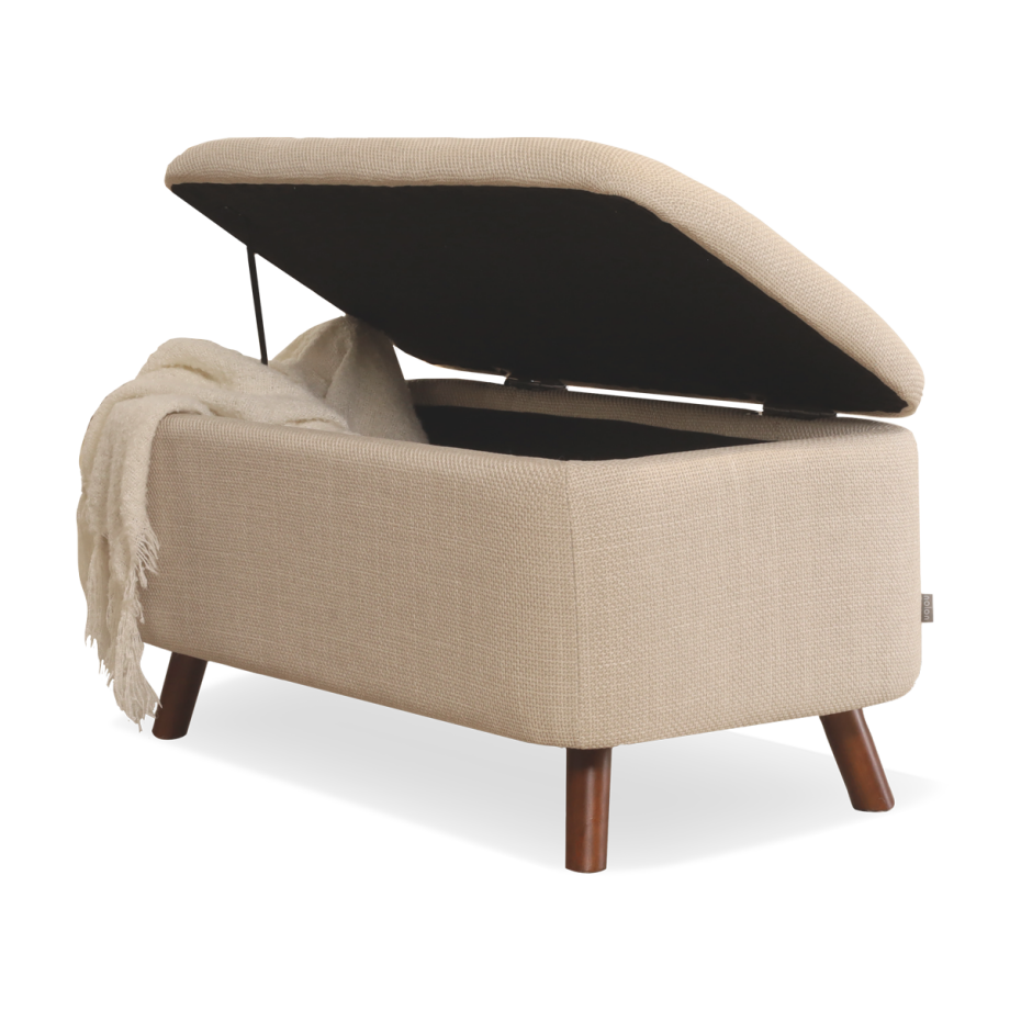 Julia bankje met opbergruimte beige - 83 x 41 cm Julia bankje met opbergruimte beige - 83 x 41 cm afbeelding 1