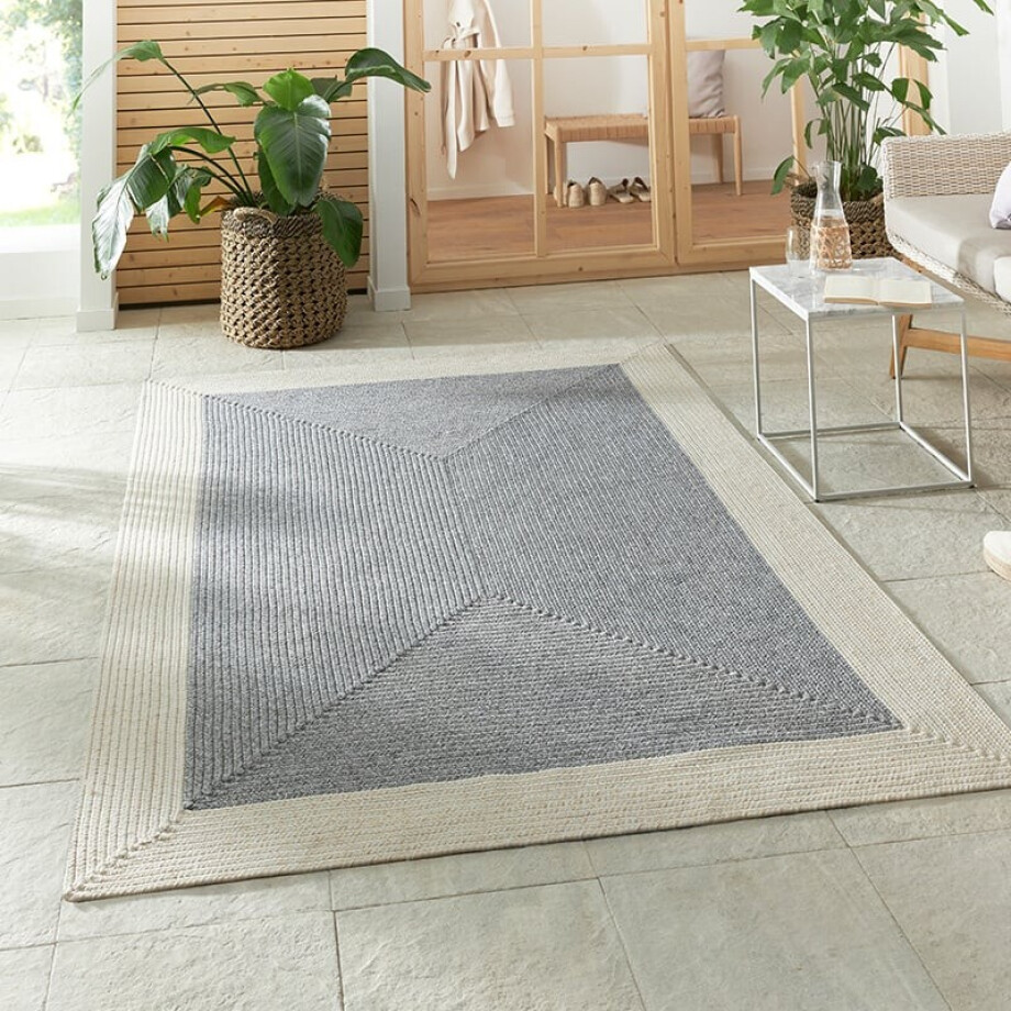 Jute Vloerkleed Braids Grijs Creme 80x200 Cm Laagpolig NORTHRUGS - Dekbed-Discounter.nl afbeelding 1