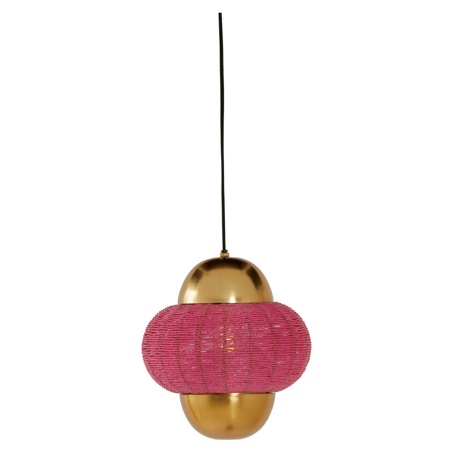 Light & Living Hanglamp 'Cetara' Kralen, 26cm, kleur Roze/Brons afbeelding 1