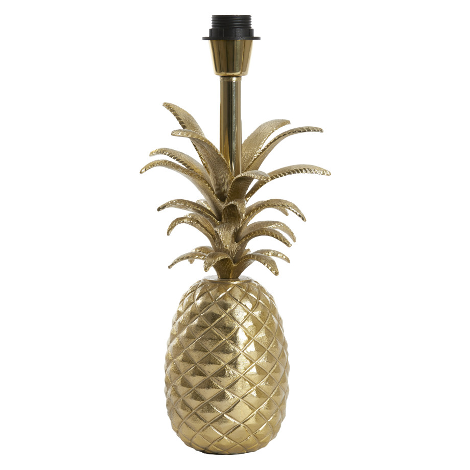 Light & Living Tafellamp 'Pineapple' 37cm, kleur Goud (excl. kap) afbeelding 1