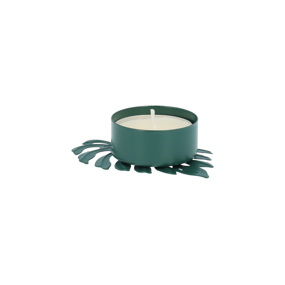 QUVIO Waxinelichthouder - Blad - 8 x 6 x 2 cm - Groen afbeelding 1
