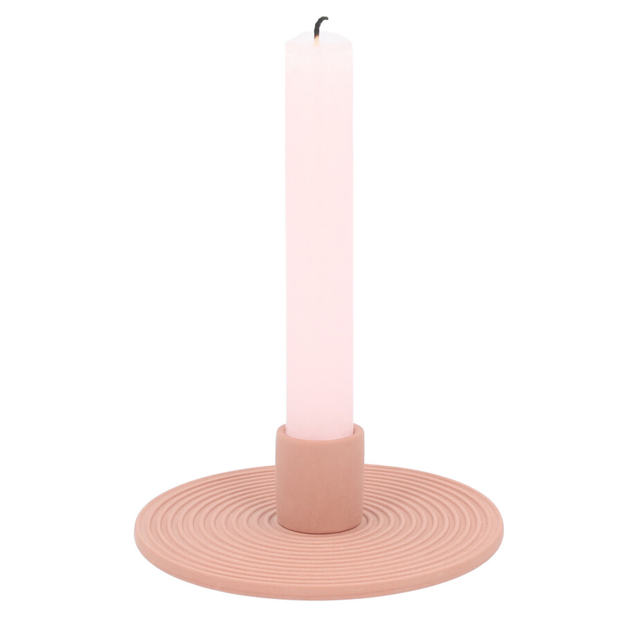 QUVIO Kandelaar - Keramiek - Rond - Terra Cotta afbeelding 1