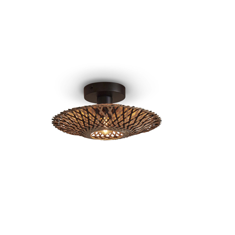 GOOD&MOJO Plafondlamp 'Kalimantan' Bamboe, 30cm, kleur Naturel/Zwart afbeelding 1