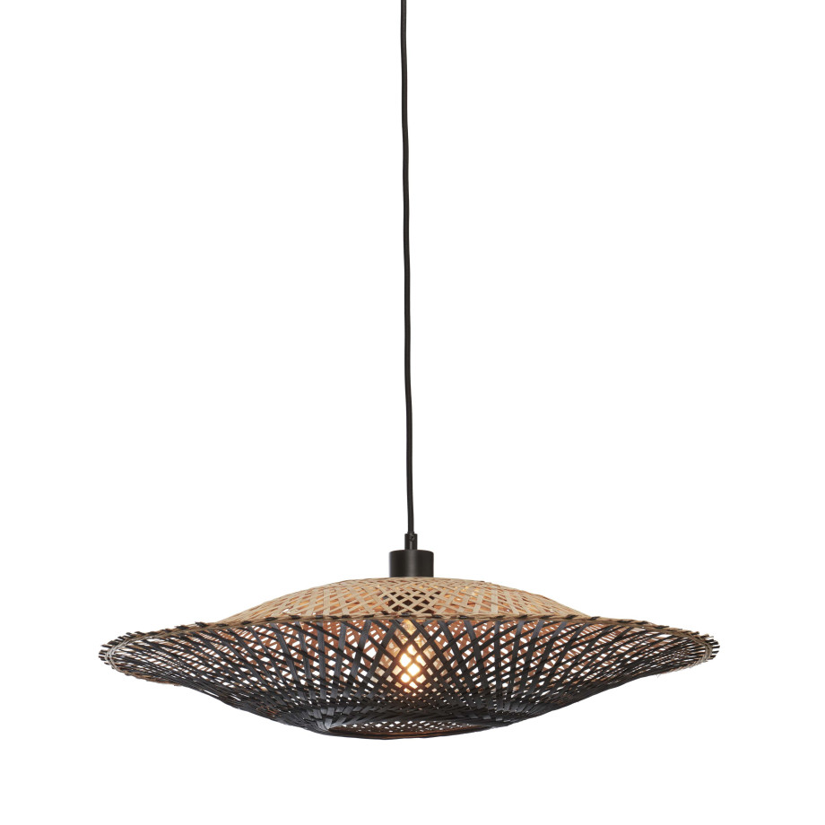 GOOD&MOJO Hanglamp 'Kalimantan' Bamboe, 60cm, kleur Zwart/Naturel afbeelding 1