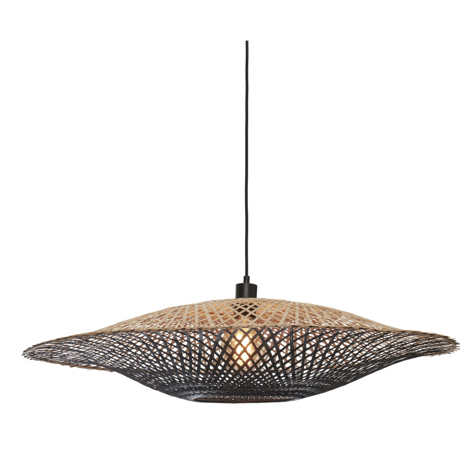 GOOD&MOJO Hanglamp 'Kalimantan' Bamboe, 87cm, kleur Zwart/Naturel GOOD&MOJO Hanglamp 'Kalimantan' Bamboe, 87cm, kleur Zwart/Naturel afbeelding