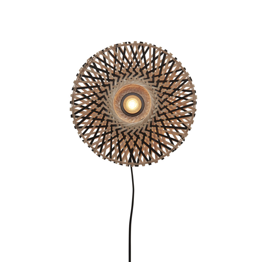 GOOD&MOJO Wandlamp 'Kalimantan' Bamboe, 30cm, kleur Naturel/Zwart afbeelding 1