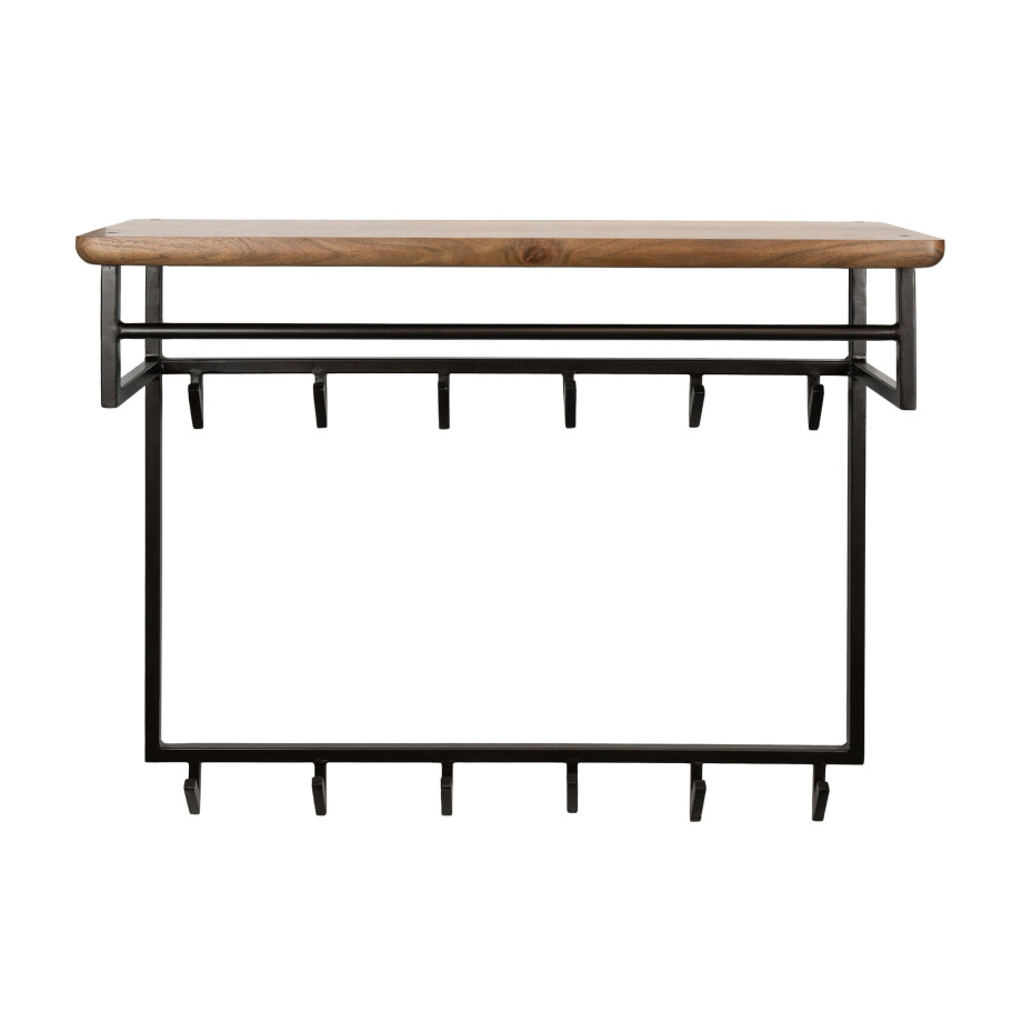 Kapstok Edge Curve hoog 12 haken Massief acacia bruin afbeelding 1