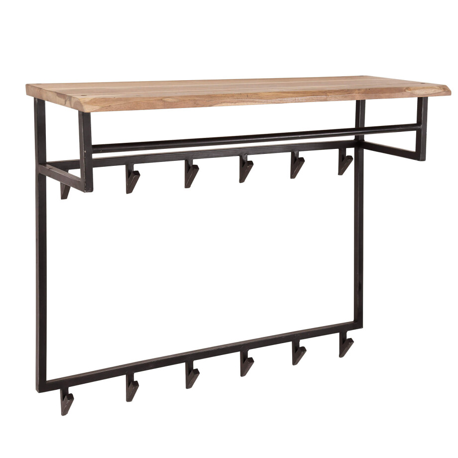 Kapstok Edge hoog roede en hoedenplank 12 haken Massief acacia Kapstok Edge hoog roede en hoedenplank 12 haken Massief acacia afbeelding 1