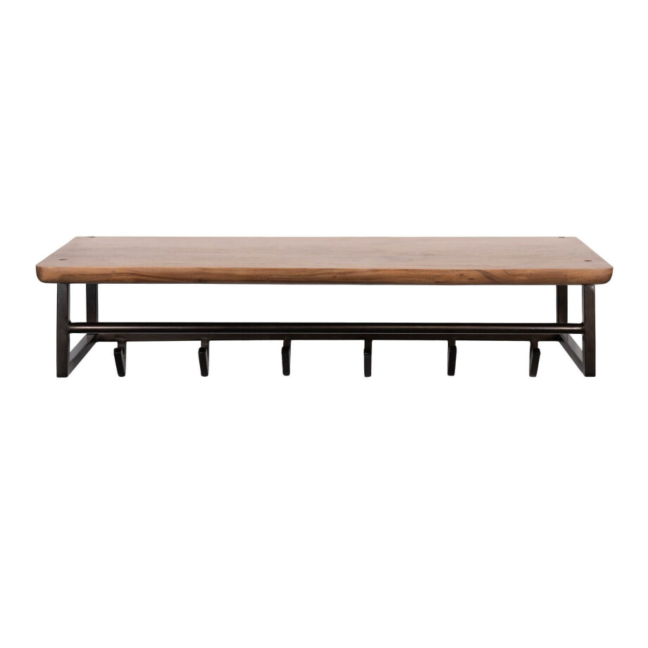 Kapstok Edge Curve 6 haken Massief acacia bruin afbeelding 1