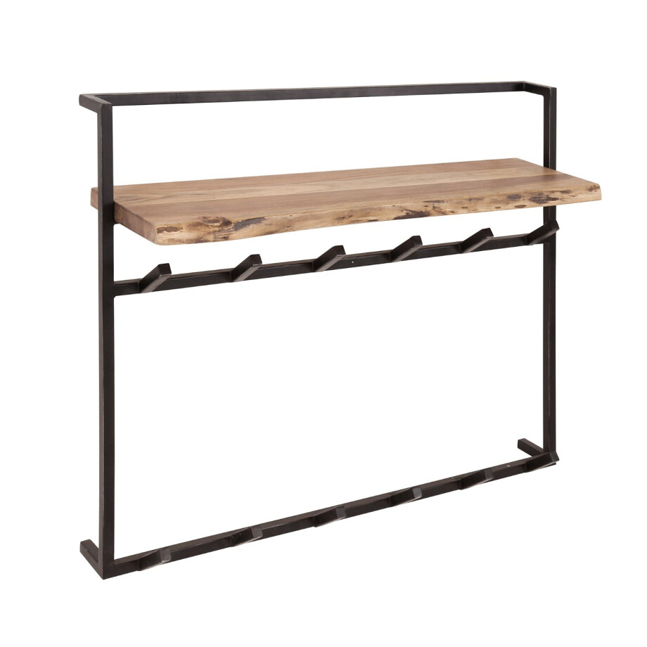 Kapstok Air Solid hoog hoedenplank 2x6 haken - massief acacia Kapstok Air Solid hoog hoedenplank 2x6 haken - massief acacia afbeelding 1