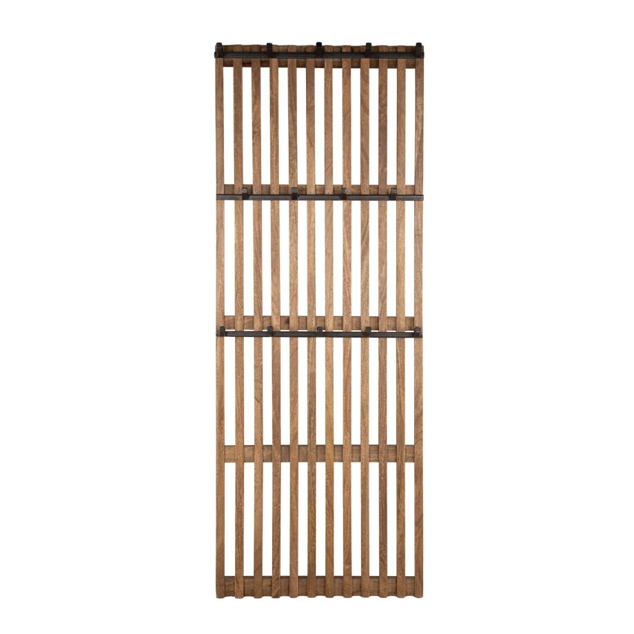 Kapstokrek tweak 14 haken 161 cm hoog - massief mango zand afbeelding 1
