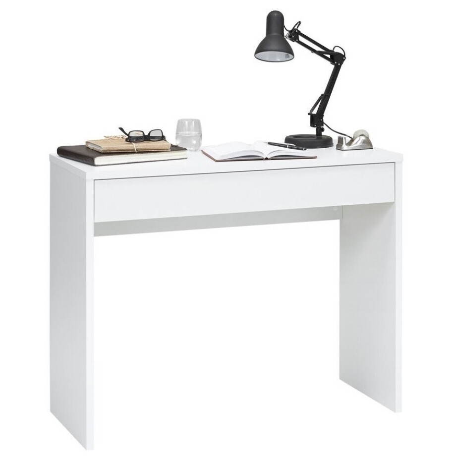 Kaptafel / Make-uptafel Lotus 100 cm breed in wit Kaptafel / Make-uptafel Lotus 100 cm breed in wit afbeelding 1