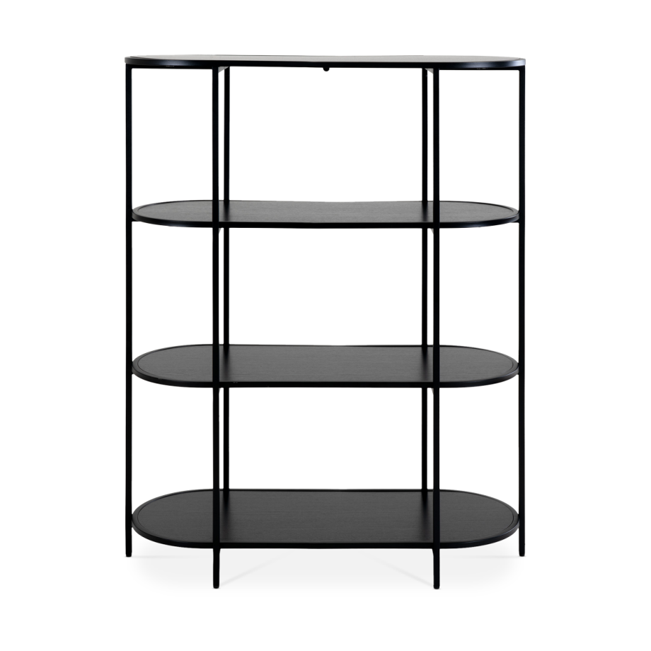 Karen houten ovale open kast zwart - 85 x 111 cm Karen houten ovale open kast zwart - 85 x 111 cm afbeelding 1