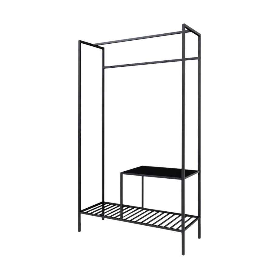 Karen metalen kledingrek zwart - 170 x 101 cm Karen metalen kledingrek zwart - 170 x 101 cm afbeelding 1