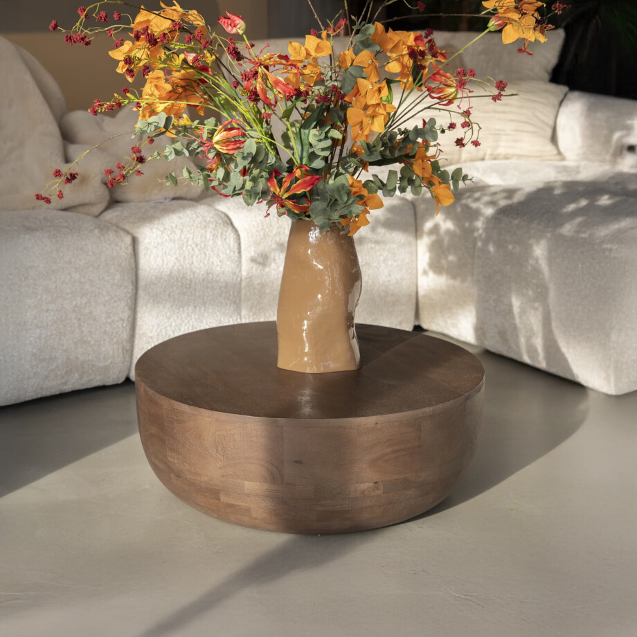 By-Boo Ronde Salontafel 'Karibu' Mangohout, 70cm afbeelding 1