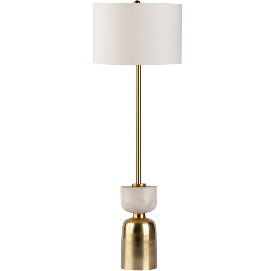 Kayoom Staande lamp Ceres Vloerlamp, basis in materiaal-mix van marmer en ijzer, stoffen kap (1 stuk) afbeelding 1