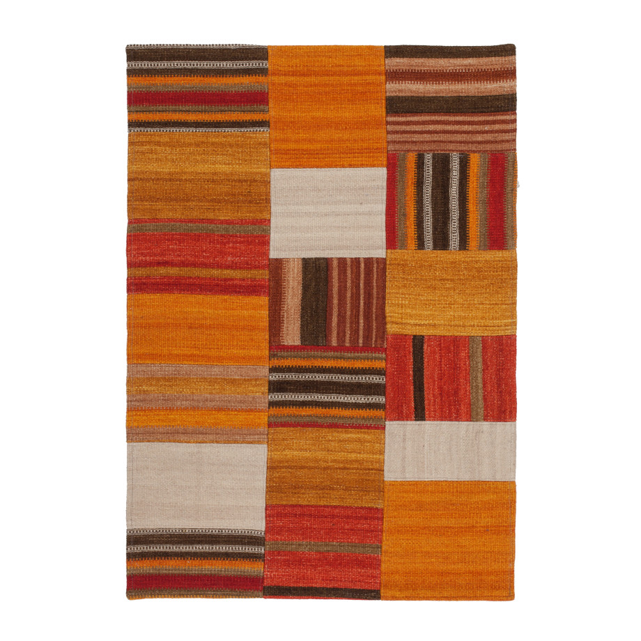 Kayoom Vloerkleed Radical 210 Handgeweven jacquard-kilim, hoogwaardige materiaalcombinatie afbeelding 1