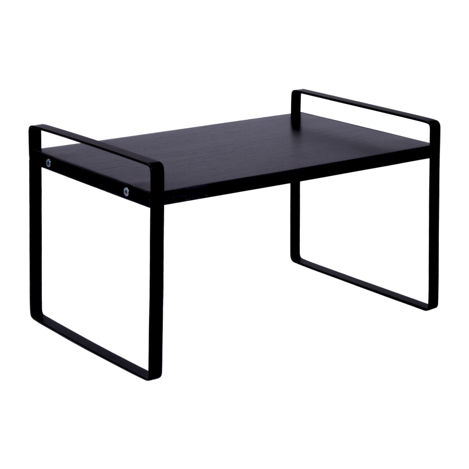 QUVIO Keukenkast organizer - Plankinzet - 31 cm - Metaal - Zwart afbeelding 1