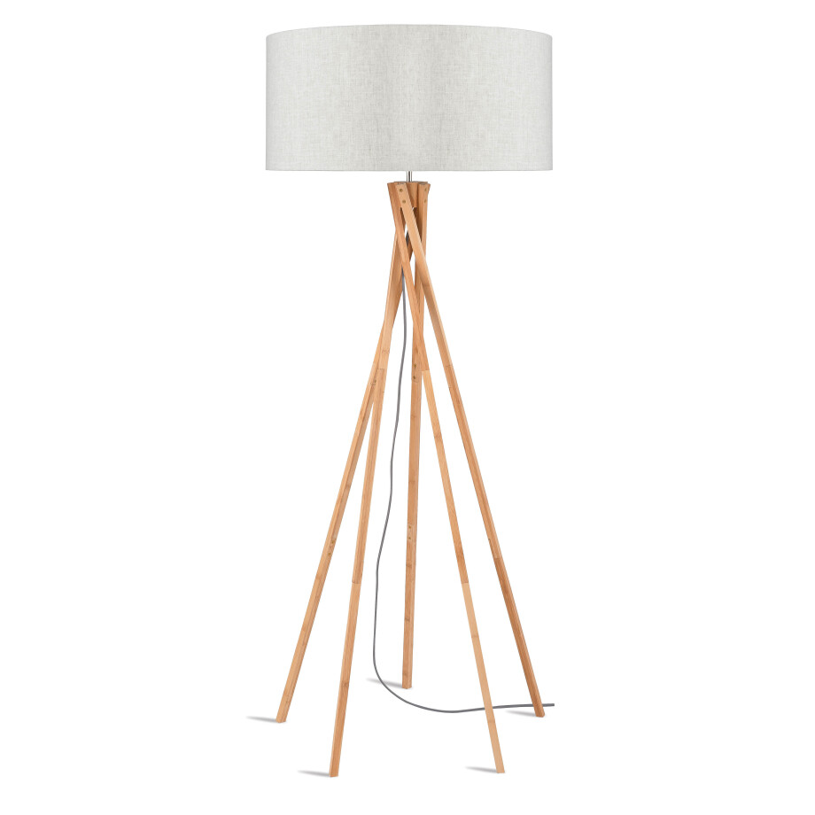 Good&Mojo Vloerlamp 'Kilimanjaro' Bamboe en Eco linnen, kleur Beige Good&Mojo Vloerlamp 'Kilimanjaro' Bamboe en Eco linnen, kleur Beige afbeelding 1