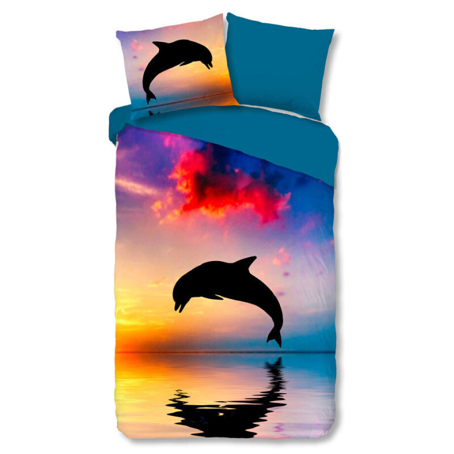 Kinderdekbedovertrek Katoen - 140x200 Cm Blauw & Paars & Meerkleurig - Natuur & Dieren - Good Morning - Dekbed-Discounter.nl Kinderdekbedovertrek Katoen - 140x200 Cm Blauw & Paars & Meerkleurig - Natuur & Dieren - Good Morning - Dekbed-Discounter.nl afbeelding 1