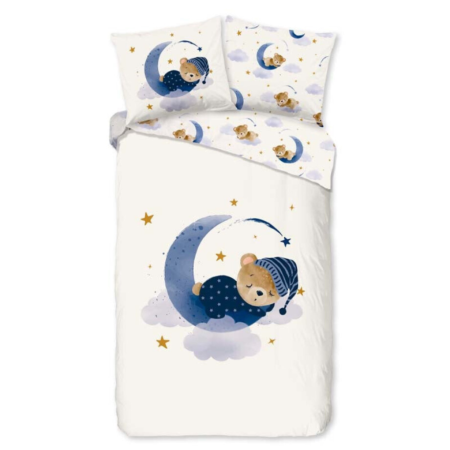 Kinderdekbedovertrek Katoen - 140x200 Cm Wit & Meerkleurig - Dieren & Stippen - Good Morning - Dekbed-Discounter.nl Kinderdekbedovertrek Katoen - 140x200 Cm Wit & Meerkleurig - Dieren & Stippen - Good Morning - Dekbed-Discounter.nl afbeelding 1