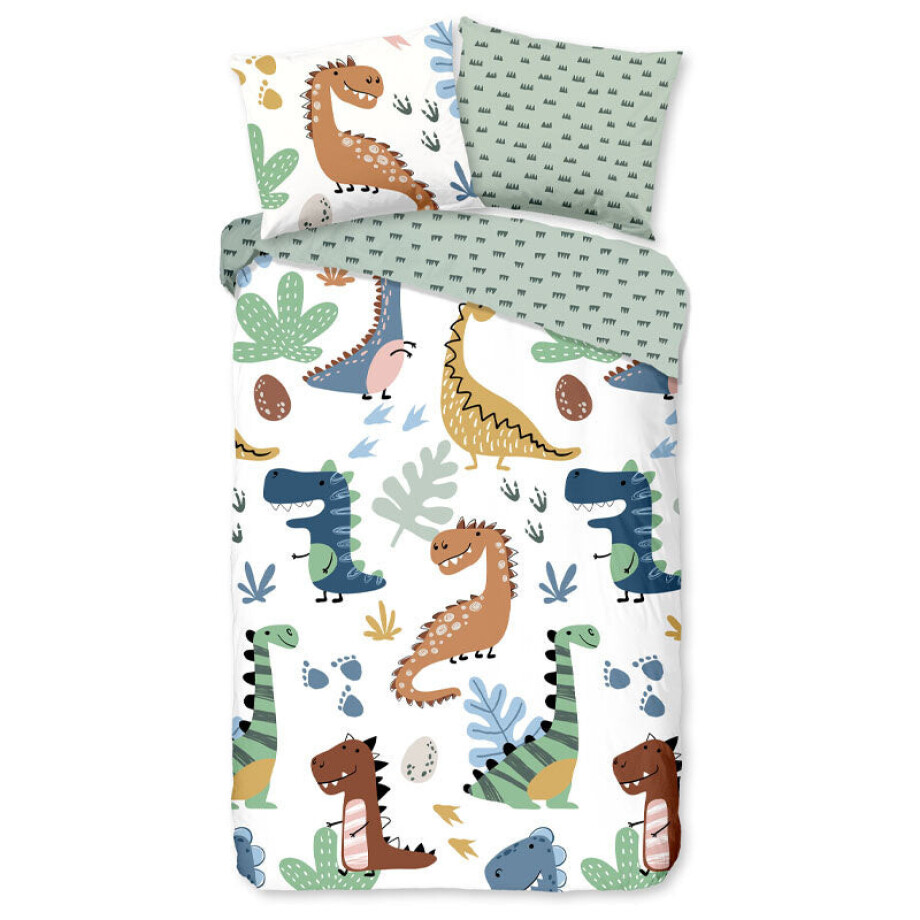 Kinderdekbedovertrek Katoen 140x200 Cm Wit & Meerkleurig Natuur Good Morning - Jongens & Kids - 140x200 Cm (Junior) - Good Morning - Dekbed-Discounter.nl afbeelding 1