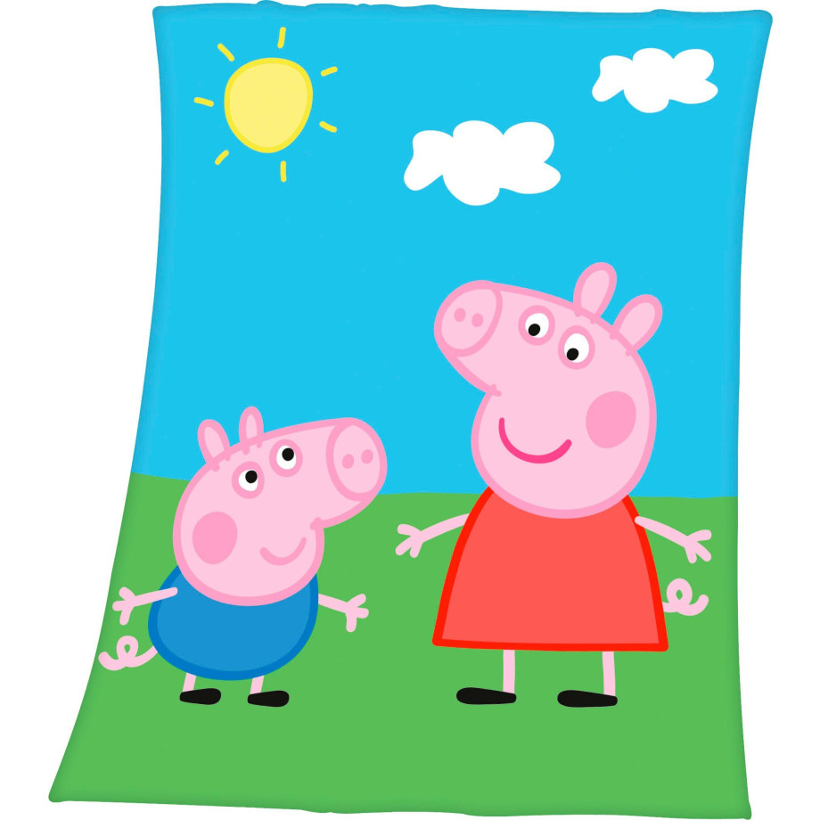 Kinderdeken Peppa Pig met leuk peppa pig-motief, knuffeldeken afbeelding 1