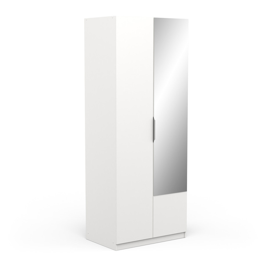 Kledingkast Ghost 2 deuren met spiegel 80x203 cm wit afbeelding 1
