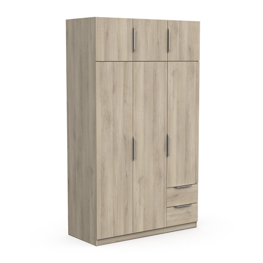 Kledingkast Ghost 6 deuren en 2 laden 120x203 cm eiken Kledingkast Ghost 6 deuren en 2 laden 120x203 cm eiken afbeelding 1