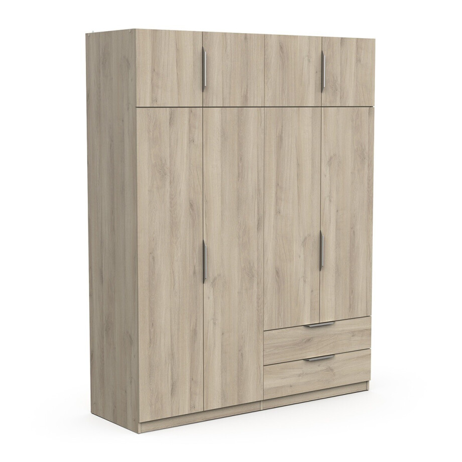 Kledingkast Ghost 8 deuren en 2 laden 160x203 cm eiken Kledingkast Ghost 8 deuren en 2 laden 160x203 cm eiken afbeelding 1