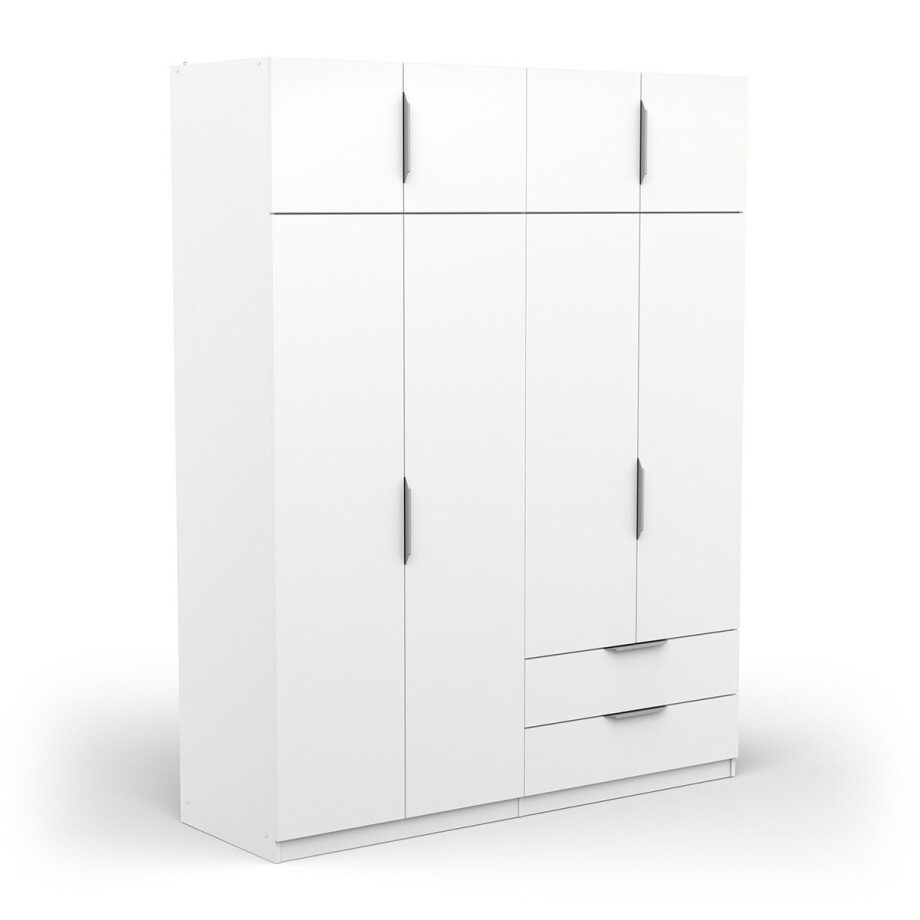 Kledingkast Ghost 8 deuren en 2 laden 160x203 cm wit Kledingkast Ghost 8 deuren en 2 laden 160x203 cm wit afbeelding 1