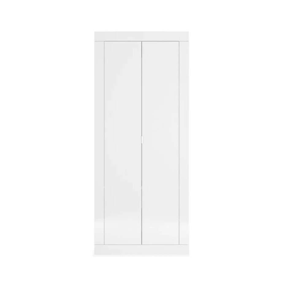 Kledingkast Basic 78x185 cm hoogglans wit Kledingkast Basic 78x185 cm hoogglans wit afbeelding 1
