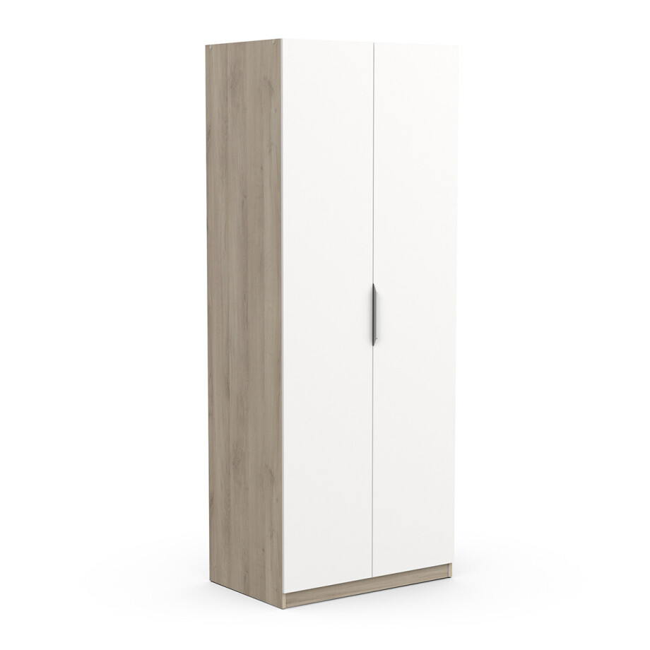 Kledingkast Ghost 2 deuren 80x203 cm eiken met wit afbeelding 1