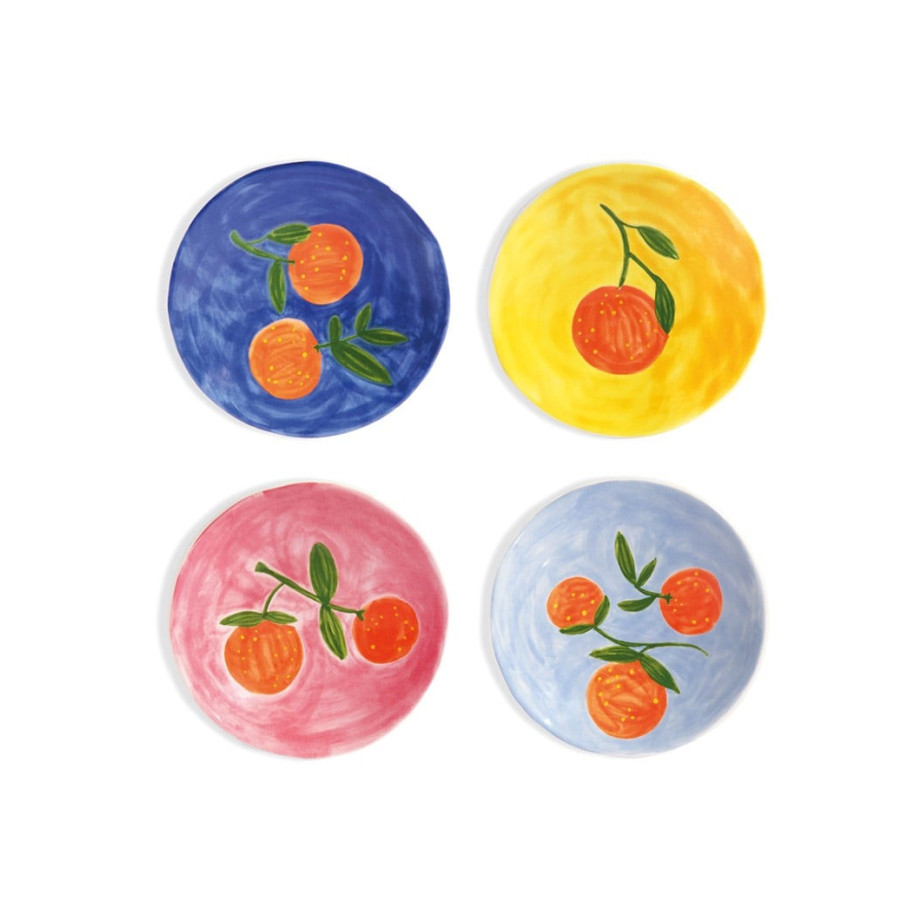 &Klevering Orange ontbijtbord 16 cm set van 4 afbeelding 1