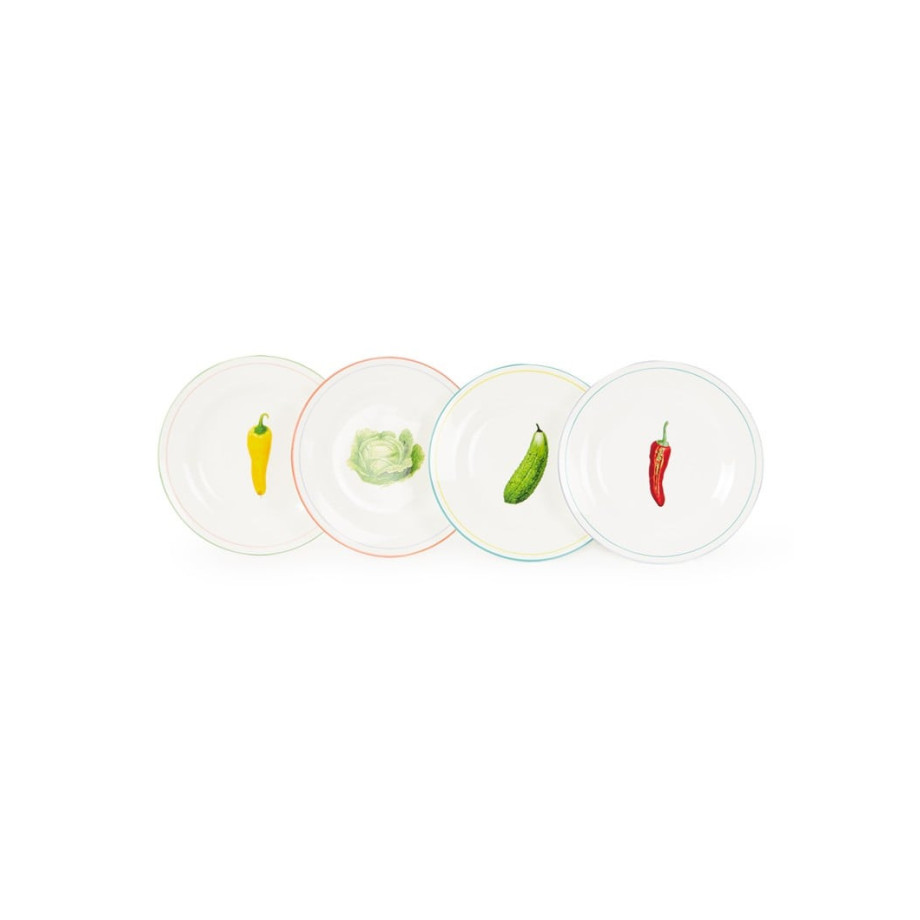 &Klevering Vegetable ontbijtbord 21 cm set van 4 afbeelding 1