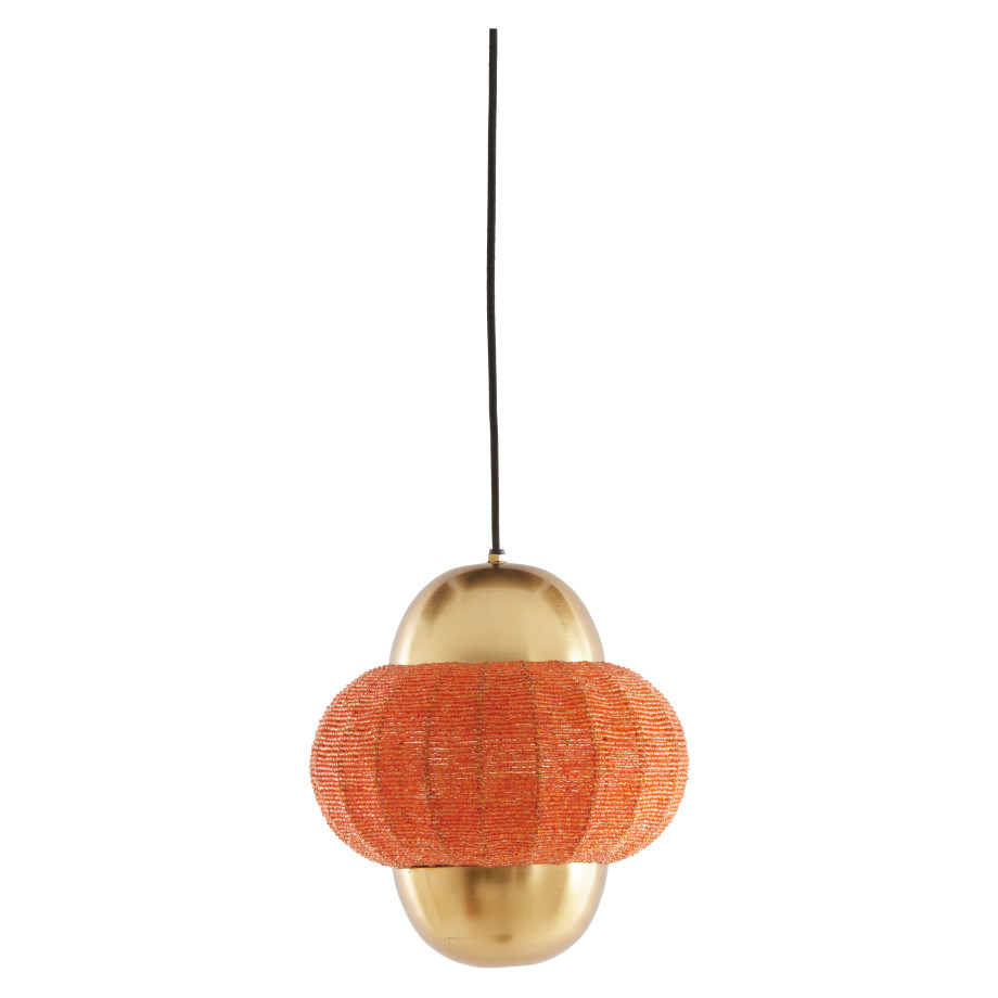 Light & Living Hanglamp 'Cetara' Kralen, 26cm, kleur Oranje/Brons afbeelding 1