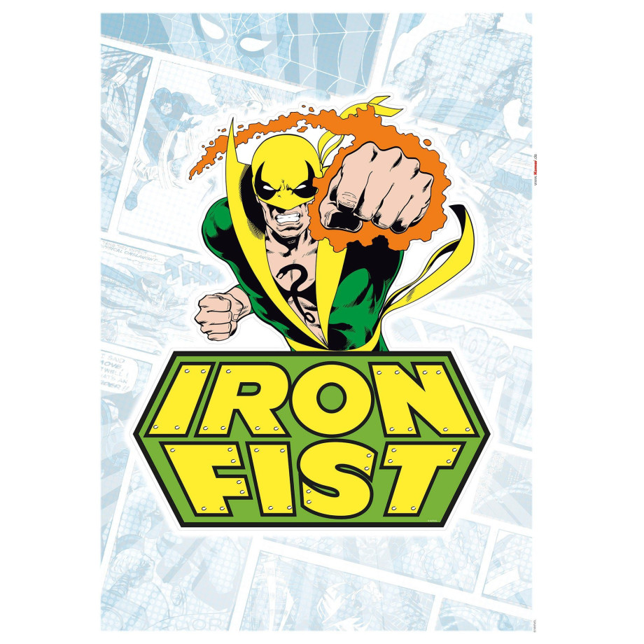 Komar Wandfolie Iron Fist Comic 50x70 cm (breedte x hoogte), zelfklevende wandtattoo (1 stuk) afbeelding 1