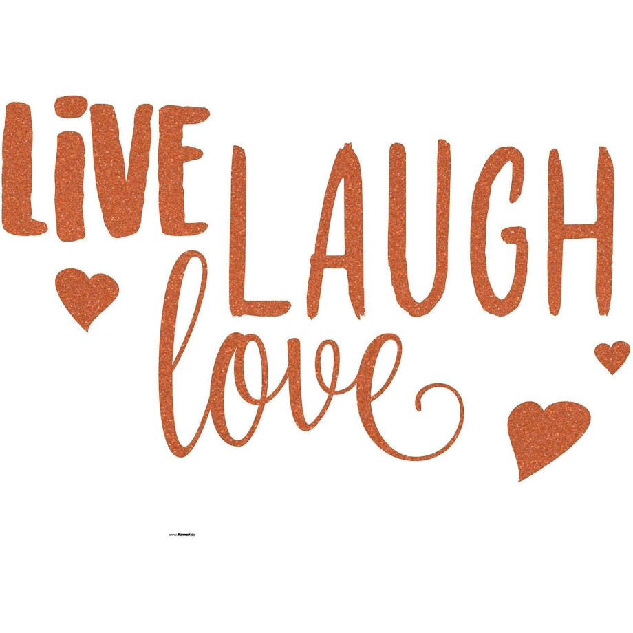 Komar Wandfolie Live Laugh Love 50x70 cm (breedte x hoogte), zelfklevende wandtattoo (set, 6-delig) afbeelding 1