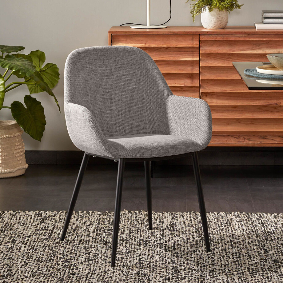 Kave Home Eetkamerstoel 'Konna', kleur Grijs Kave Home Eetkamerstoel 'Konna', kleur Grijs afbeelding 1