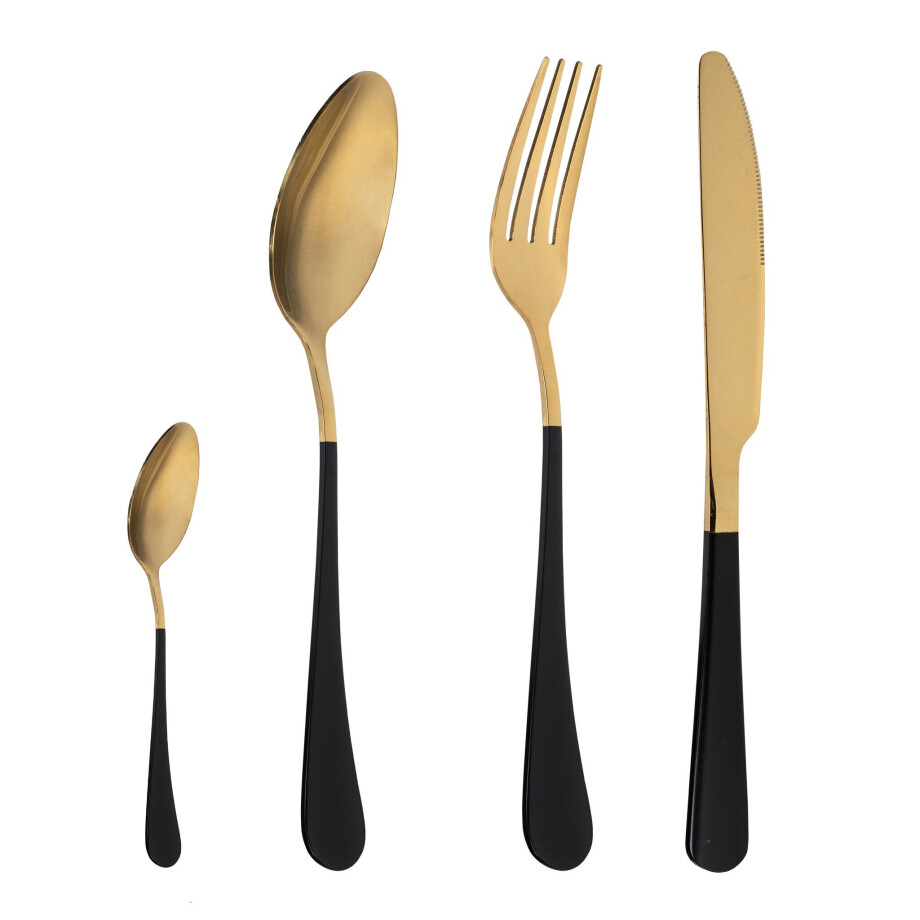 Krumble Bestekset van 4 - Design - Goud en zwart Krumble Bestekset van 4 - Design - Goud en zwart afbeelding 1