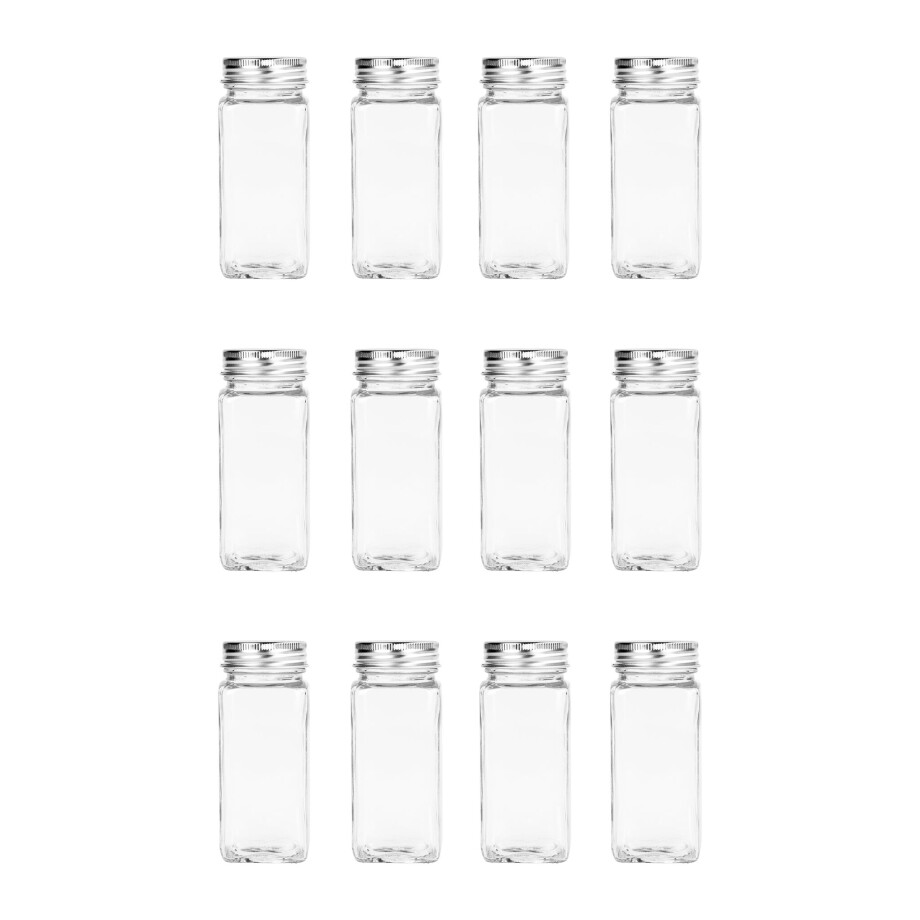 Krumble Kruidenpotjes set van 12 - Glas - 120 ml - Met deksel Krumble Kruidenpotjes set van 12 - Glas - 120 ml - Met deksel afbeelding 1
