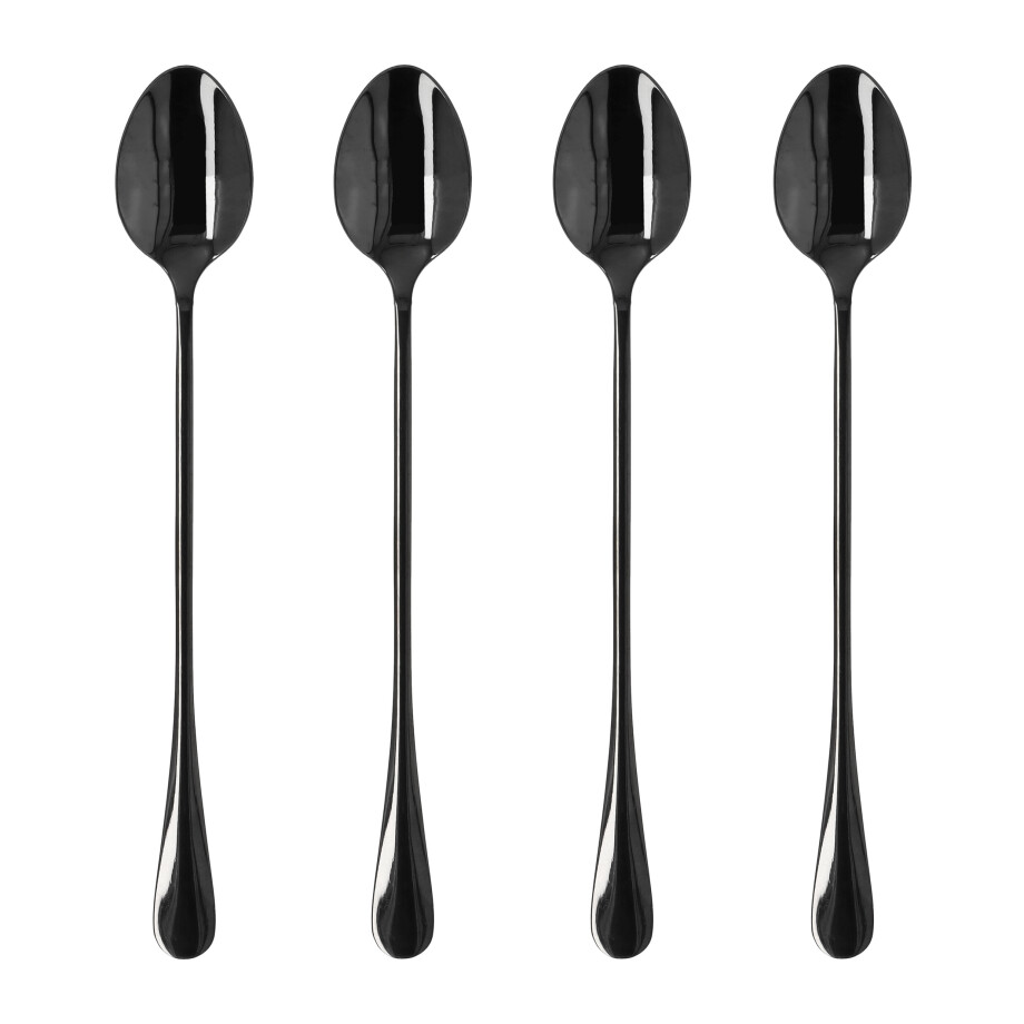 Krumble Latte Macchiato lepels set van 4 - Zwart afbeelding 1