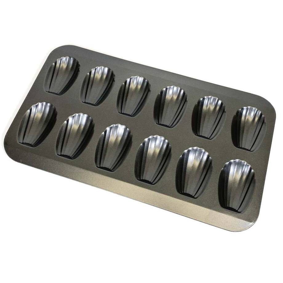 Krumble Madeleine bakvorm voor 12 stuks - Zwart Krumble Madeleine bakvorm voor 12 stuks - Zwart afbeelding 1