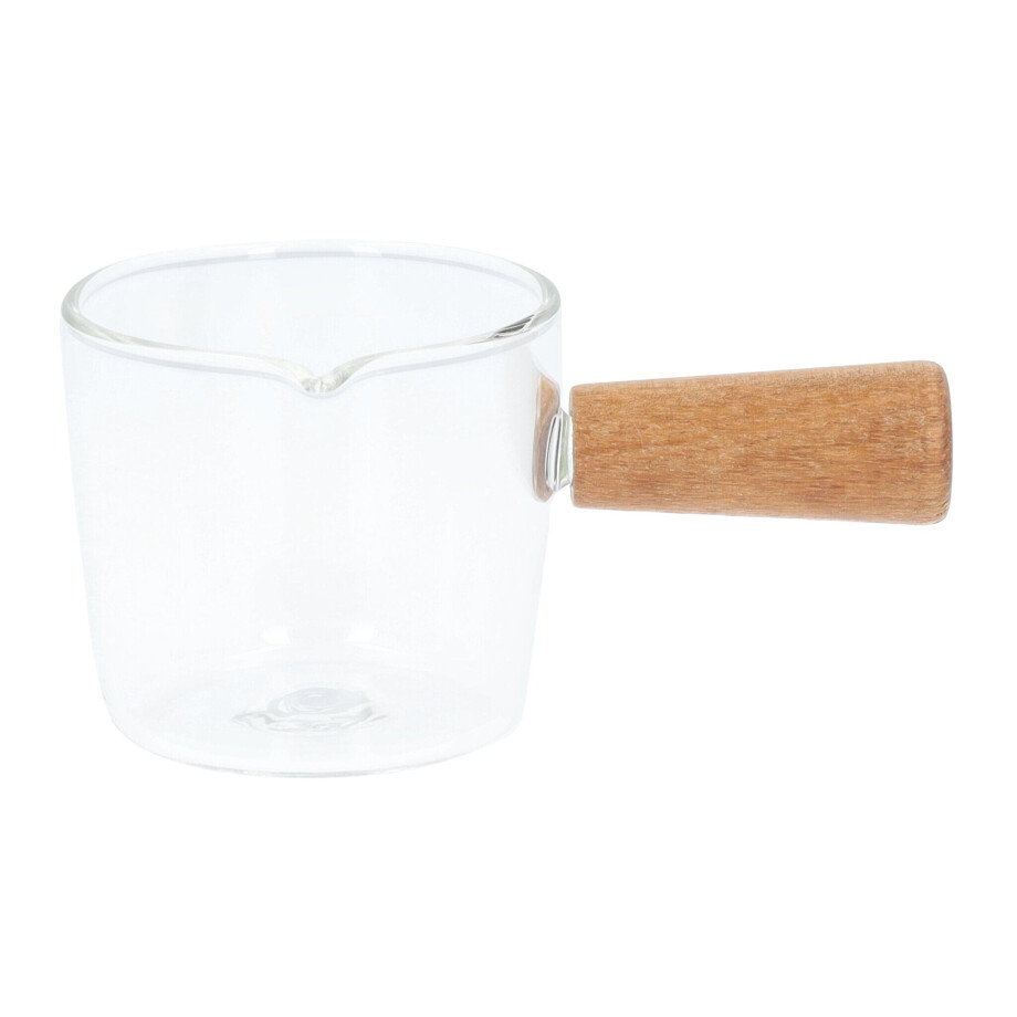 Krumble Melkkannetje met handvat - Glas - Hout Krumble Melkkannetje met handvat - Glas - Hout afbeelding 1