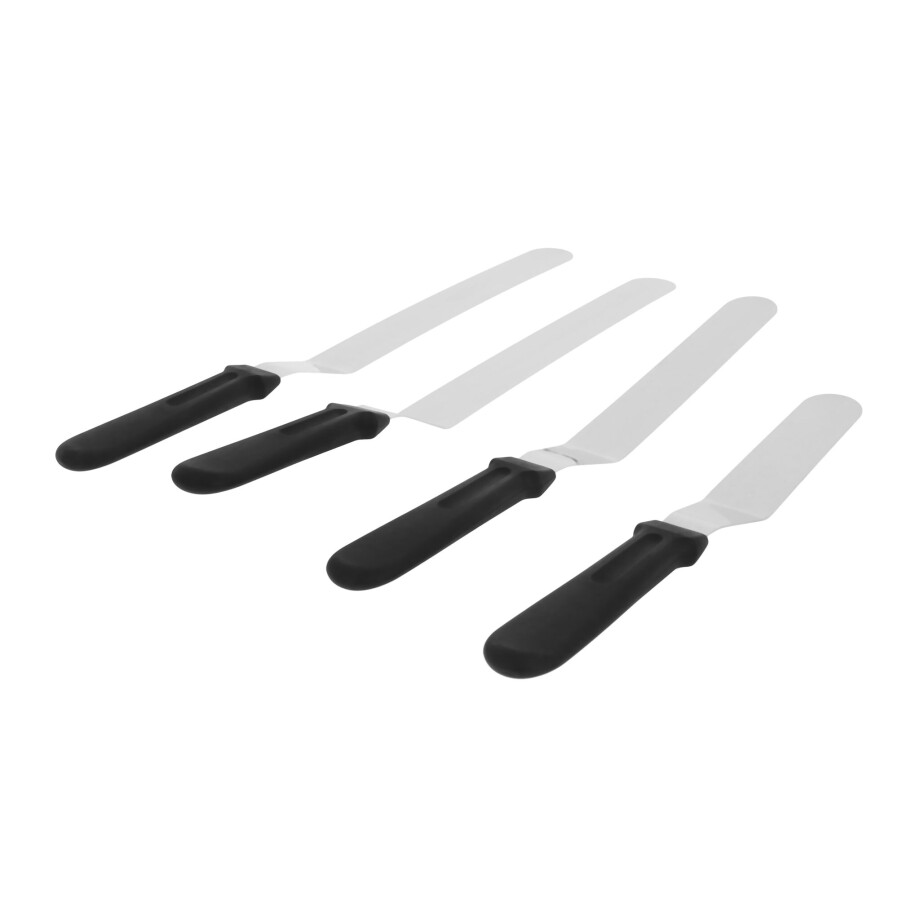 Krumble Paletmessenset - Set van 4 - RVS en kunststof - Zwart Krumble Paletmessenset - Set van 4 - RVS en kunststof - Zwart afbeelding 1