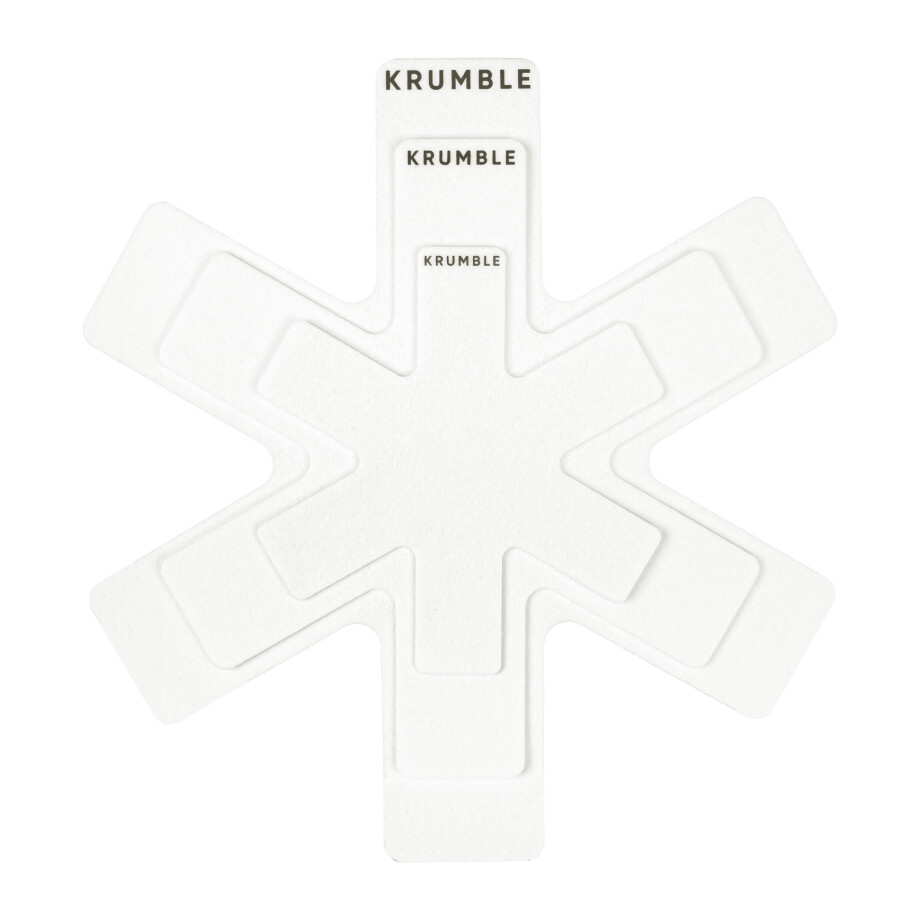 Krumble Panbeschermers set van 3 stuks - Diameter 20, 30 en 38 cm - Wit afbeelding 1