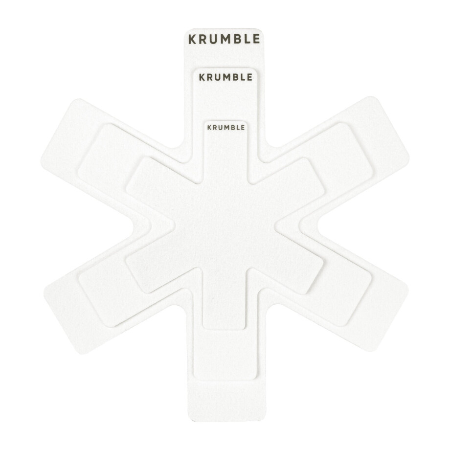 Krumble Panbeschermers set van 3 stuks - Diameter 20, 30 en 38 cm - Wit afbeelding 1